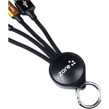 Siyah 3'ü 1 Arada USB Kablo, Oks ile Uyumlu