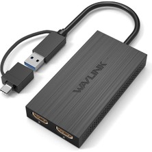 Wavlink Wavlınk WL-UG7602H-FBA Çift HDMI Adaptör "iki Ekranla Çalışma Alanınızı Genişletin"
