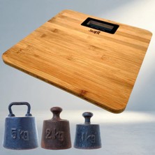 Aslanoğlu Store Şık Bambu Dijital Banyo Baskülü 180KG Kapasite