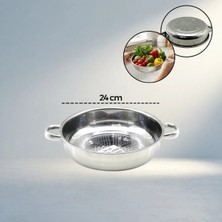 Aslanoğlu Store Pratik Metal Süzgeç 24 cm Kulplu Mutfak Aracı