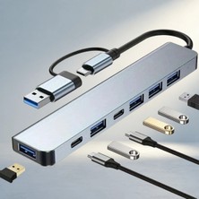 Aslanoğlu Store Yüksek Hızlı 8 In 1 USB Çevirici MacBook Uyumlu Hub