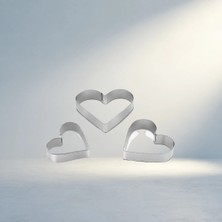 Aslanoğlu Store Kalp Metal Kurabiye Kalıp Seti 3 Boyutlu Pişirme Araçları
