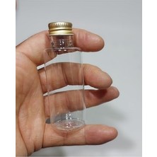 10 Adet Boş Tıpalı Gold Kapaklı Doldurulabilir Plastik Kolonya ve Parfüm Şişesi 50 ml 8697431725305