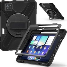 Xiaomi Pad 6 ile Uyumlu Tank Kılıf, Omuz Askılı, 360 Dönen Standlı, Tam Koruma Zırh Kapak