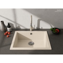 Real Stone K012 Gordion 60 Krem Granit Mutfak Eviyesi 60X47,50 cm