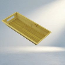Aslanoğlu Store Şık Ahşap Bambu Sunum Tepsisi 16X35 cm Derin 4.5 cm