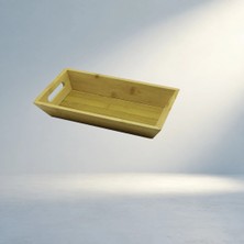 Aslanoğlu Store Şık Ahşap Bambu Sunum Tepsisi 16X30 cm Derin 4.5 cm