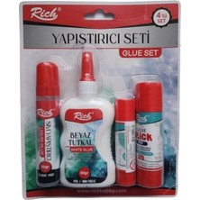 Yapıştırıcı Seti 4'lü, Sıvı Yapıştırıcı ve Beyaz Tutkal