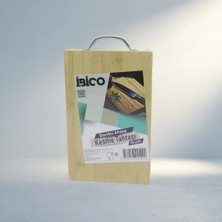 Aslanoğlu Store Metal Kulplu Lüks Ahşap Bambu Kesim Panosu 18X28 cm
