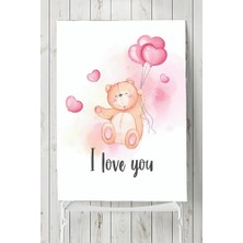 (PSTER3058) Pembe Ayıcık Çocuk Odası Poster 40X60 cm