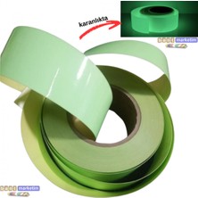 Akyelone Fosforlu (Fotolümen) Şerit Bant 50mm x 1m Kendinden Yapışkanlı Lümen Folyo Acil Çıkış Yönlendirme ve Güvenlik Bandı