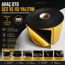 Akyelone Araç Oto Ses Isı Yalıtım 40cmx5metre 6mm Yapışkanlı Kauçuk Izolasyon Malzemesi
