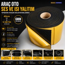 Akyelone Araç Oto Ses Isı Yalıtım 40cmx10metre 6mm Yapışkanlı Kauçuk İzolasyon Malzemesi