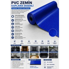 Akyelone PVC Desenli Zemin Kaplama Muşambası 2mm 1x5 Metre Kaymaz Araç Konteyner Oto Taban Kaplaması Mavi