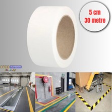 Akyelone Pvc Yer İşaretleme Bandı 5cmx30m Zemin Bandı Beyaz