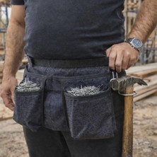 Akyelone Kalın Ve Yumuşak Kot Dört Cepli Kot Keserlik Çivi Önlüğü