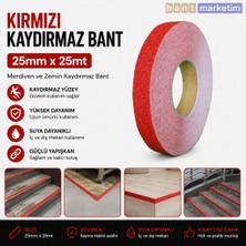 Akyelone Kırmızı Merdiven ve Zemin Kaydırmaz Bant 25mm x 25mt – Kaymaz Antislip Bant