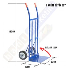 Akyelone Büyük Boy Katlanır Tablalı Yük Ve Koli Taşıma El Arabası