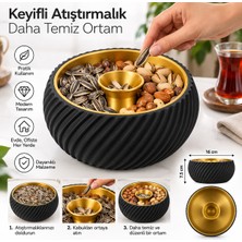 Piyatech Çekirdek ve Kuruyemiş Kasesi 2 Bölmeli – Kabuk Atık Hazneli, Çerez Servis ve Atıştırmalık Kasesi