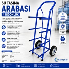 Akyelone Su Taşıma Arabası 4 Bidonluk Damacana Taşıma Arabası Çelik Gövde