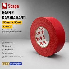 Akyelone Scapa 3101 Gaffer Kamera Bandı Tamir Bandı 50mmx50mt Kırmızı