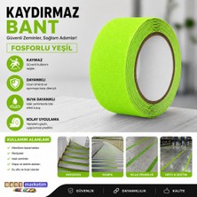 Akyelone Yeşil Fosforlu Kaydırmaz Bant 5cmx5m Yeşil Fosforlu Merdiven Kaydırmaz Bandı
