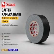 Akyelone Scapa 3101 Gaffer Kamera Bandı Tamir Bandı 50mmx50mt Siyah