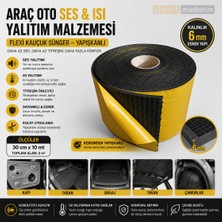 Akyelone Araç Oto Ses Isı Yalıtım Malzemesi Flexi Kauçuk Sünger Yapışkanlı 6mm Kalın 30cmx10mt