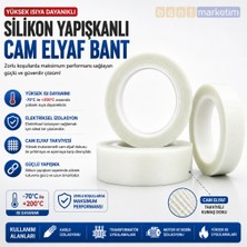 Akyelone Silikon Yapışkanlı Cam Elyaf Bant Yüksek Isı Dayanıklı Elektrik İzolasyon Bandı 50mmx33m