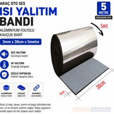 Akyelone Araç Oto Ses Isı Yalıtım Bandı 3mm x 30cm x 5 Metre Alüminyum Folyolu Kauçuk İzolasyon Bantı