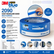 Akyelone 3M 2090 ScotchBlue Mavi Maskeleme Bandı 48mm X 54,80m Profesyonel Boya Bandı