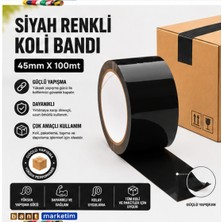 Akyelone Siyah Koli Bandı 45mmx100m Renkli Koli Bantı Siyah Renk Hotmelt Yapışkanlı