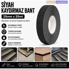 Akyelone Siyah Merdiven ve Zemin Kaydırmaz Bant 25mm x 25mt – Kaymaz Antislip Bant