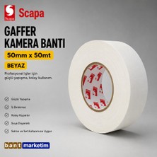 Akyelone Scapa 3101 Gaffer Kamera Bandı Tamir Bandı 50mmx50mt Beyaz