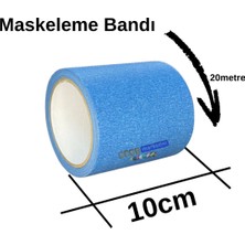 Akyelone Maskeleme Kağıt Bant Geniş taban bandı 100mmx20mt Mavi