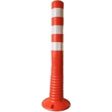 Esnek Plastik Delinatör Yol Trafik Dubası, Turuncu-Beyaz, 75 Cm, 1 Kg, Park Düzenleyici Uyarı Levhası