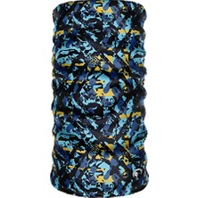 Extreme Dijital Desing Seamless +Uv Mavi Renkli Desenli Boyunluk Bandana Buff Saç Bandı Maske Balaklava Toka