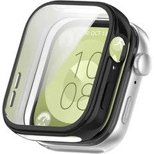 Kılıf, Huawei Watch Fit 3 ile Uyumlu Kasa ve Ekran Koruyucu 360 Tam Koruma Silikon (Siyah)