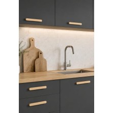 Elegans Ahşap Dolap Kulpu 96 mm Bej Çift Delikli