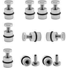 O-Ringli Metal Cam Raf Tutucu (10 Adet) Krom 90-2503-01 Oringli Contalı Vidalı Metal Tutamak