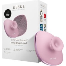 Pembe Silikon Vücut Temizleme Fırçası, Metal Detaylı ve Yumuşak Dokulu