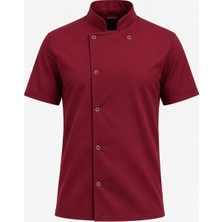 Lookmt Moda Unisex Bordo Renk Aşçı Ceketi  Şef Ceketi  Aşçı Saya