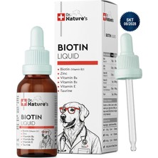 Dr. Nature's Köpek Biotin Damla 50 ml Sıvı Deri ve Tüy Sağlığı Desteği Tüy Dökülmesi Karşıtı Parlatıcı Likit Vitamin Takviyesi