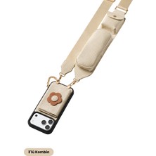 COGURE Hera iPhone 18 Pro Max / 17 Pro Max Uyumlu Çiçek Magsafe Cüzdan, Kılıf, Gözlük Kılıflı Askı 3'lü Set
