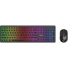 Everest KM-319BT Siyah 2.4g+Bt1+Bt2 Çoklu Cihaz Bağlantılı Q Set Kablosuz Klavye + Mouse