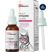 Dr. Nature's Kedi Multivitamin Likit 50 ml – Taurin ve Omega-3 İçeren Günlük Vitamin Desteği
