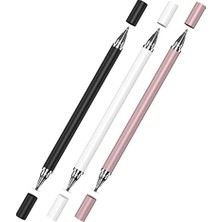 Beyaz Disk Uçlu 2'si 1 Arada Universal Dokunmatik Stylus Kalem AL3463