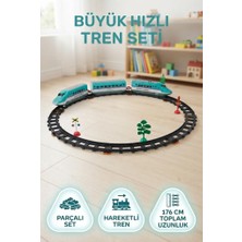 Farbu Oyuncak Büyük Hızlı Tren Seti 31 Parça 176 cm Demiryolu Uzunluğu ile Tren ve Raylı Oyun Seti