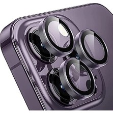 Kamera, iPhone 14 Pro Max/14 Pro ile Uyumlu Cmcov Lens Koruyucu Kolay Tak Çıkar Ergonomik Ince Tasarım Kırılma ve Çizilme Önleyici Derin Mor