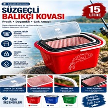 Yıldızhane Süzgeçli Balıkçı Kovası 15 Lt Taşıma Saplı Balık ve Yem Kovası Olta Balıkçılığı Ekipmanı